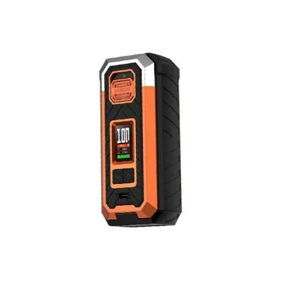 Box mod Armour S 100W Vaporesso orange et noire avec écran LCD et boutons de réglage