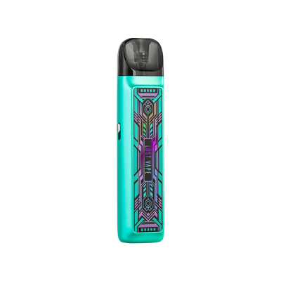 Kit Pod Ursa Nano 2 Lost Vape turquoise avec motif géométrique violet, 900mAh Kit Pod Ursa Nano 2 Lost Vape turquoise avec motif géométrique violet, 900mAh