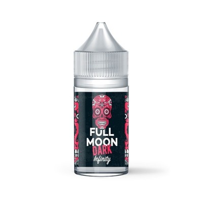 Flacon de concentré e-liquide Full Moon Dark Infinity avec crâne mexicain rose sur fond noir Flacon de concentré e-liquide Full Moon Dark Infinity avec crâne mexicain rose sur fond noir
