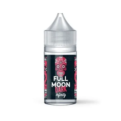 Flacon de concentré e-liquide Full Moon Dark Infinity avec crâne mexicain rose sur fond noir