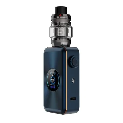 Kit Gen Max 220W Vaporesso, cigarette électronique bleue avec écran et clearomiseur