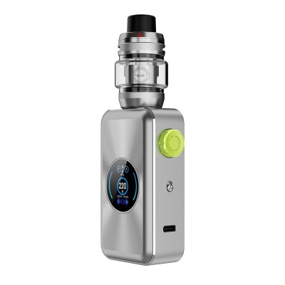 Kit vape Gen Max 220W de Vaporesso, argent avec écran digital et réservoir atomiseur Kit vape Gen Max 220W de Vaporesso, argent avec écran digital et réservoir atomiseur