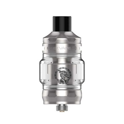 Clearomiseur Z Nano 2 Geekvape en métal argenté avec logo, réservoir transparent et embout noir Clearomiseur Z Nano 2 Geekvape en métal argenté avec logo, réservoir transparent et embout noir