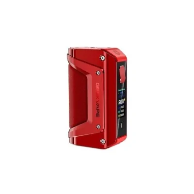 Box Aegis Legend 3 200W rouge avec écran, design robuste et ergonomique pour vapotage