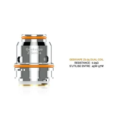 Résistance Z Coil Dual 0.25ohm Geekvape pour cigarette électronique, bobine de remplacement