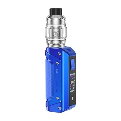 Kit Aegis Solo 3 bleu avec écran digital et réservoir, cigarette électronique Geekvape