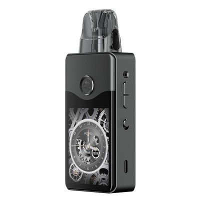 Kit Pod Vinci E120 Voopoo noir avec écran affichant un motif d'engrenages Kit Pod Vinci E120 Voopoo noir avec écran affichant un motif d'engrenages