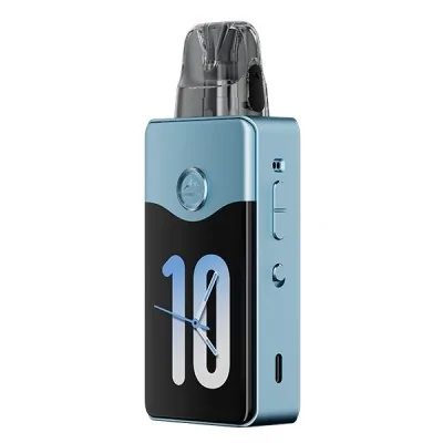 Cigarette électronique Voopoo Vinci E120 bleue et noire avec écran affichant '10'