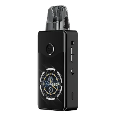 Kit Pod Vinci E120 de Voopoo, noir avec écran circulaire et boutons de contrôle