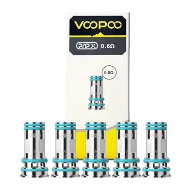 Résistances PnP-X Voopoo 0.6Ω, pack de 5, pour cigarette électronique, coils turquoise