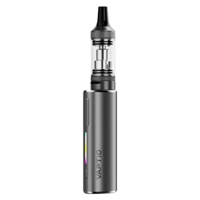 Cigarette électronique Vaptio Cosmo Lite grise avec réservoir transparent et LED multicolore