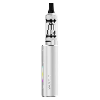 Cigarette électronique Vaptio Cosmo Lite, modèle argent avec réservoir en verre et voyant LED