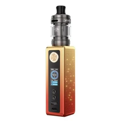 Kit Vinci Spark 100 avec Uforce-X Nano, vapoteuse dégradée or-rouge avec écran et atomiseur