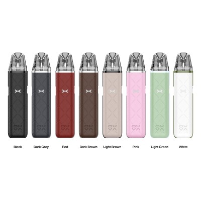 Kit Pod XLIM Go OXVA en 8 couleurs : noir, gris foncé, rouge, marron, beige, rose, vert clair, blanc Kit Pod XLIM Go OXVA en 8 couleurs : noir, gris foncé, rouge, marron, beige, rose, vert clair, blanc