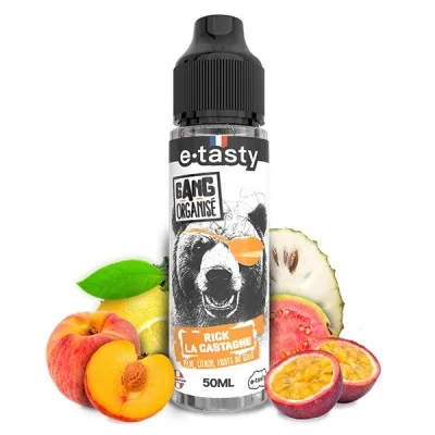 E-liquide fruité Gang Organisé avec image d'ours, fruits exotiques et tropicaux, 50ml