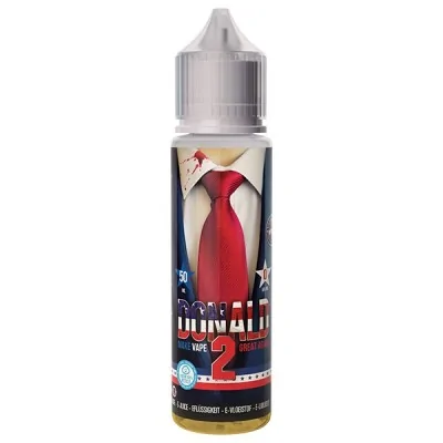 E-liquide Donald 2 50ml Vape Party par Swoke, flacon avec visuel cravate rouge