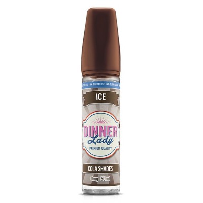 E-liquide Dinner Lady Cola Shades Ice 50ml, bouteille avec étiquette colorée