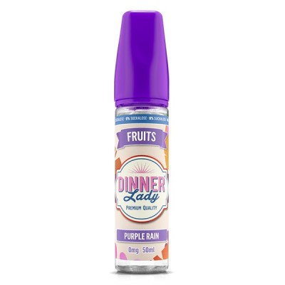 E-liquide Purple Rain 0% 50ml Dinner Lady Fruits, bouteille violette, saveur fruitée