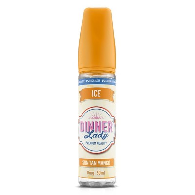 E-liquide Dinner Lady Sun Tan Mango Ice 50ml flacon orange pour cigarette électronique