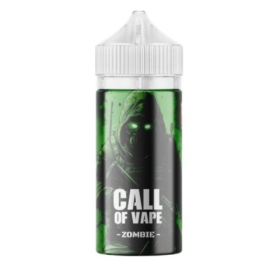 Flacon e-liquide Call Of Vape Zombie 100ml, design vert avec silhouette menaçante Flacon e-liquide Call Of Vape Zombie 100ml, design vert avec silhouette menaçante