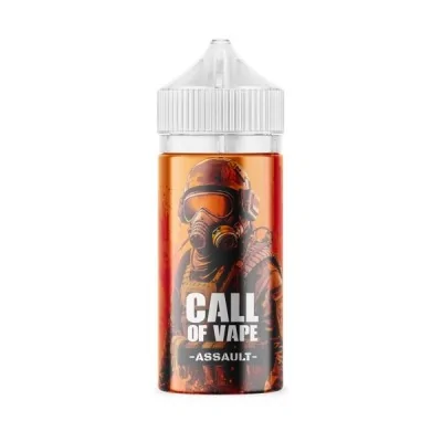 Flacon e-liquide Call of Vape Assault 100ml avec image d'un soldat en tenue de combat