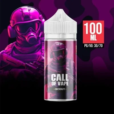 E-liquide Call of Vape Scout 100ml avec illustration futuriste de soldat en rose