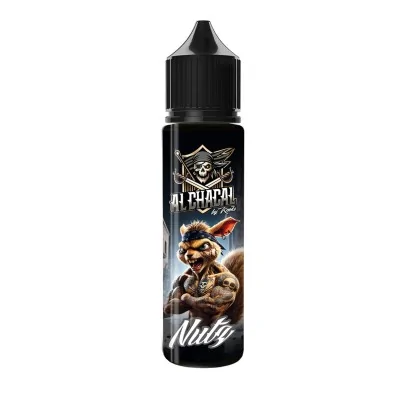 E-liquide Nutz 50ml par Al Chacal - Flacon noir avec image d'écureuil baraqué