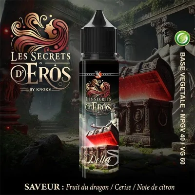 E-liquide Delta Les Secrets d'Eros par Knoks, saveur fruits exotiques, flacon 50ml