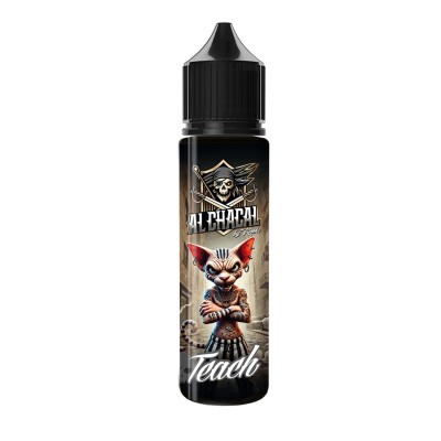 E-liquide Al Chacal Teach 50ml, flacon noir avec étiquette clown effrayant, style gothique E-liquide Al Chacal Teach 50ml, flacon noir avec étiquette clown effrayant, style gothique