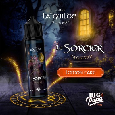 E-liquide Le Sorcier Vagnard par La Guilde, parfum citron tart, ambiance mystique nocturne E-liquide Le Sorcier Vagnard par La Guilde, parfum citron tart, ambiance mystique nocturne