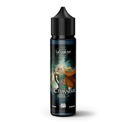 E-liquide Le Chasseur Deedlit 50ml La Guilde, flacon noir avec étiquette fantastique E-liquide Le Chasseur Deedlit 50ml La Guilde, flacon noir avec étiquette fantastique