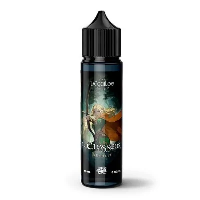 E-liquide Le Chasseur Deedlit 50ml La Guilde, flacon noir avec étiquette fantastique