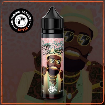 E-liquide Swag Daddy Les Founding Fathers Big Papa avec logo et flacon au design rétro E-liquide Swag Daddy Les Founding Fathers Big Papa avec logo et flacon au design rétro