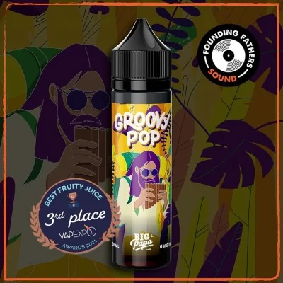 E-liquide Groovy Pop 50ml, saveur fruitée, design rétro années 70, 3e place prix