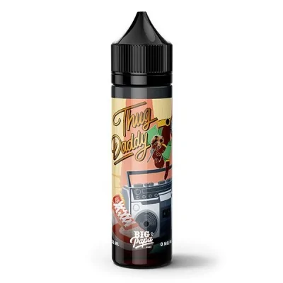 E-liquide Thug Daddy 50ml par Big Papa, design rétro avec boombox et fruits rouges