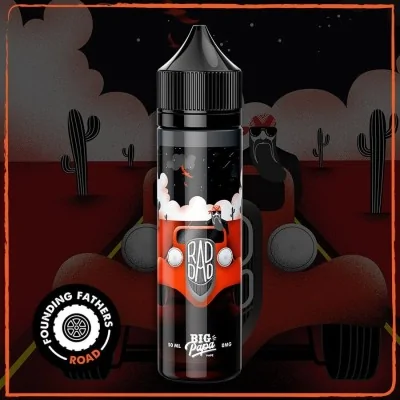 E-liquide Rad Dad Big Papa avec décor désertique et cactus, flacon noir et rouge