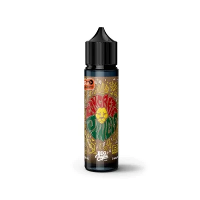 E-liquide Concrete Jungle au rhum arrangé, flacon noir avec étiquette colorée tropicale