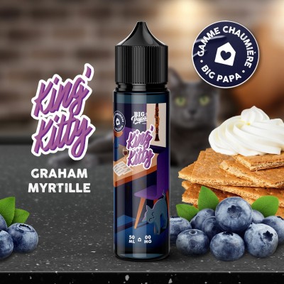 E-liquide King's Kitty Graham Myrtille 50ml, saveur biscuit et myrtille, La Chaumière Big Papa