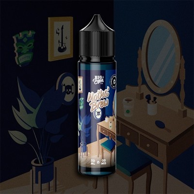 Flacon e-liquide Motha' Brew La Chaumière, design nocturne avec intérieur maison, 50ml Flacon e-liquide Motha' Brew La Chaumière, design nocturne avec intérieur maison, 50ml