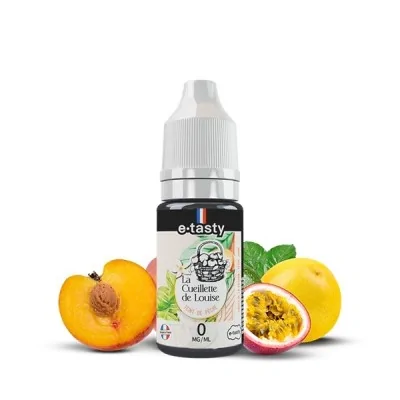 E-liquide Teint de Pêche La Cueillette de Louise 10ml avec fruits frais pêche et fruit de la passion