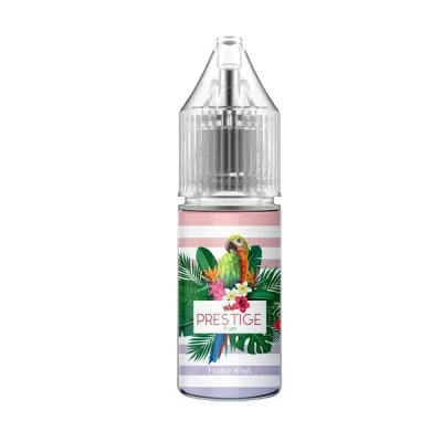 E-liquide Fraise Kiwi Salt 10ml Prestige Fruits, bouteille avec étiquette tropicale